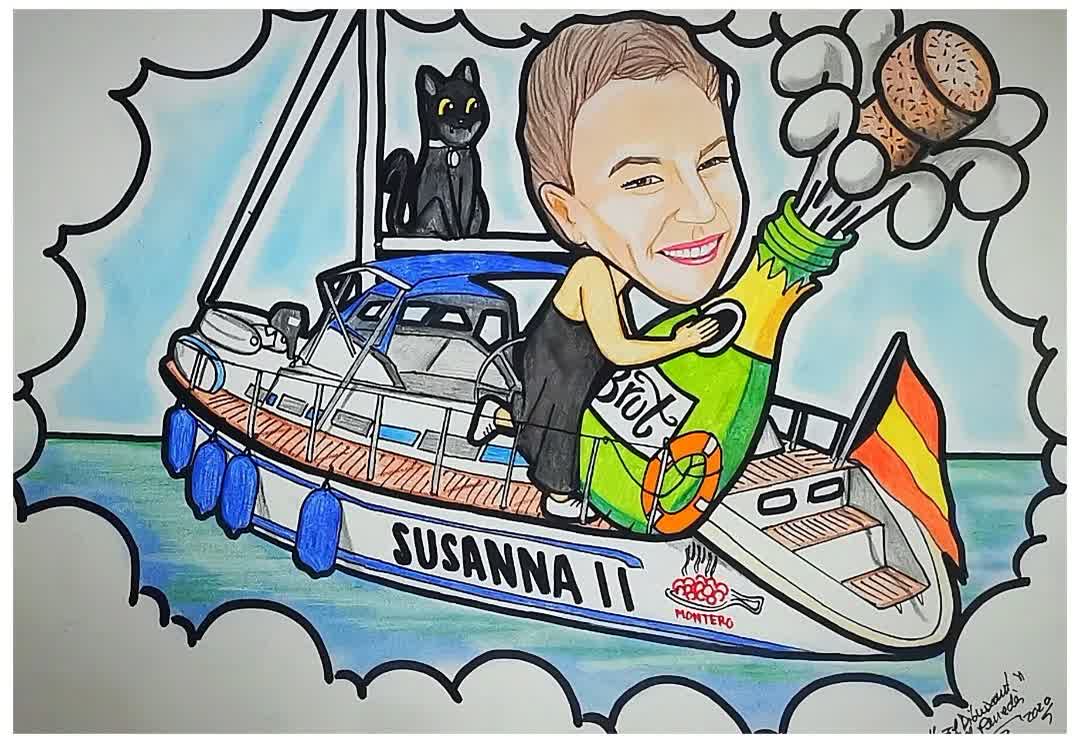 Caricatura amb barca